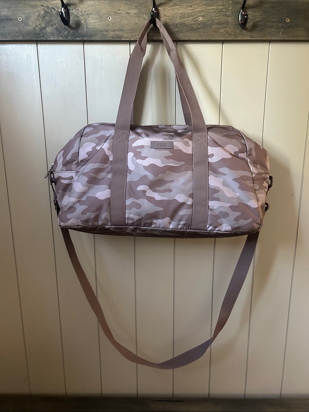 PINK Mauve Pink Camo Duffel Bag